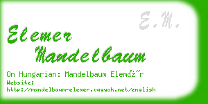 elemer mandelbaum business card